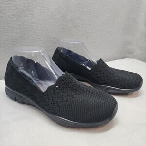 Skechers Women's Seager Stat Slip On Sneaker Shoes Black #49481 Sz 7.5